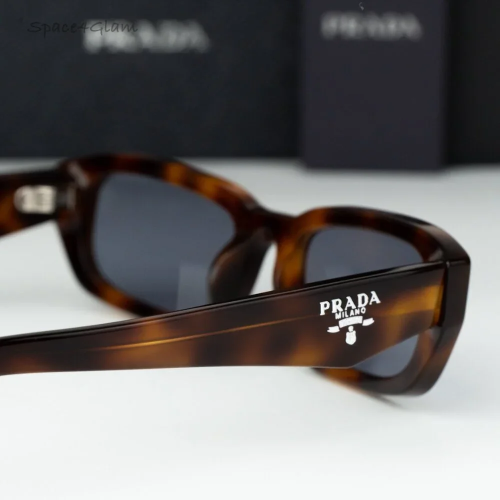 Prada Men Sunglasses Havana Grey Rectangle PRB06S 15W03N NEW AUTHENTIC